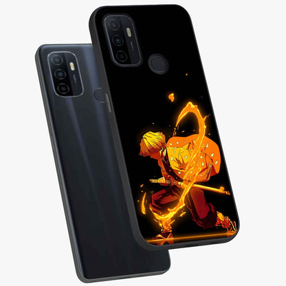 Thunder Flame Execution Glass Case displayed in angled mockup highlighting dramatic fire themed design with intense fantasy aesthetic.
