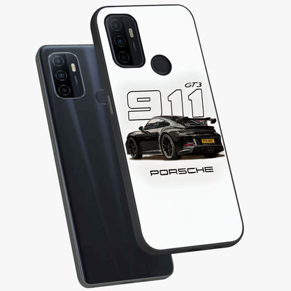 Turbo Legacy Icon Glass Case displayed in angled mockup highlighting dynamic automotive design with performance aesthetic.