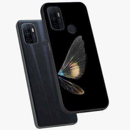 Whispers Of Wings Glass Case displayed in angled mockup highlighting soft feather design with celestial aesthetic style.