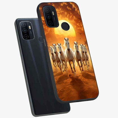 Wild Sunset Majesty Glass Case displayed in angled mockup highlighting vibrant sunset sky design with scenic aesthetic.