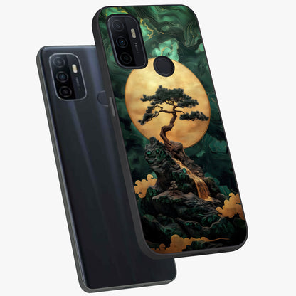 Zen Moon Rise Glass Case displayed in angled mockup highlighting peaceful lunar design with zen aesthetic style.