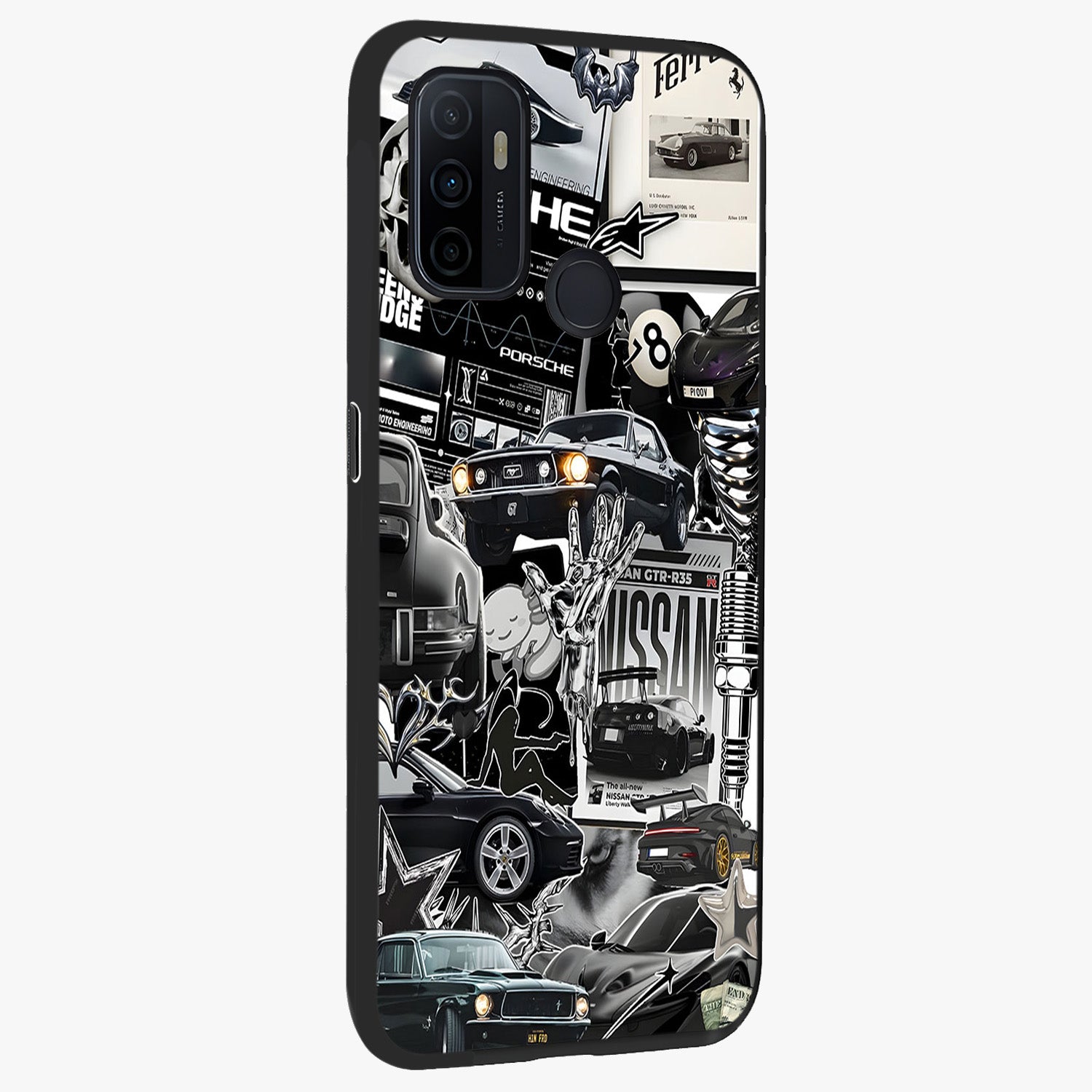 Aesthetic Dark Love Glass Case upright view showcasing dramatic romantic artwork with modern aesthetic style.