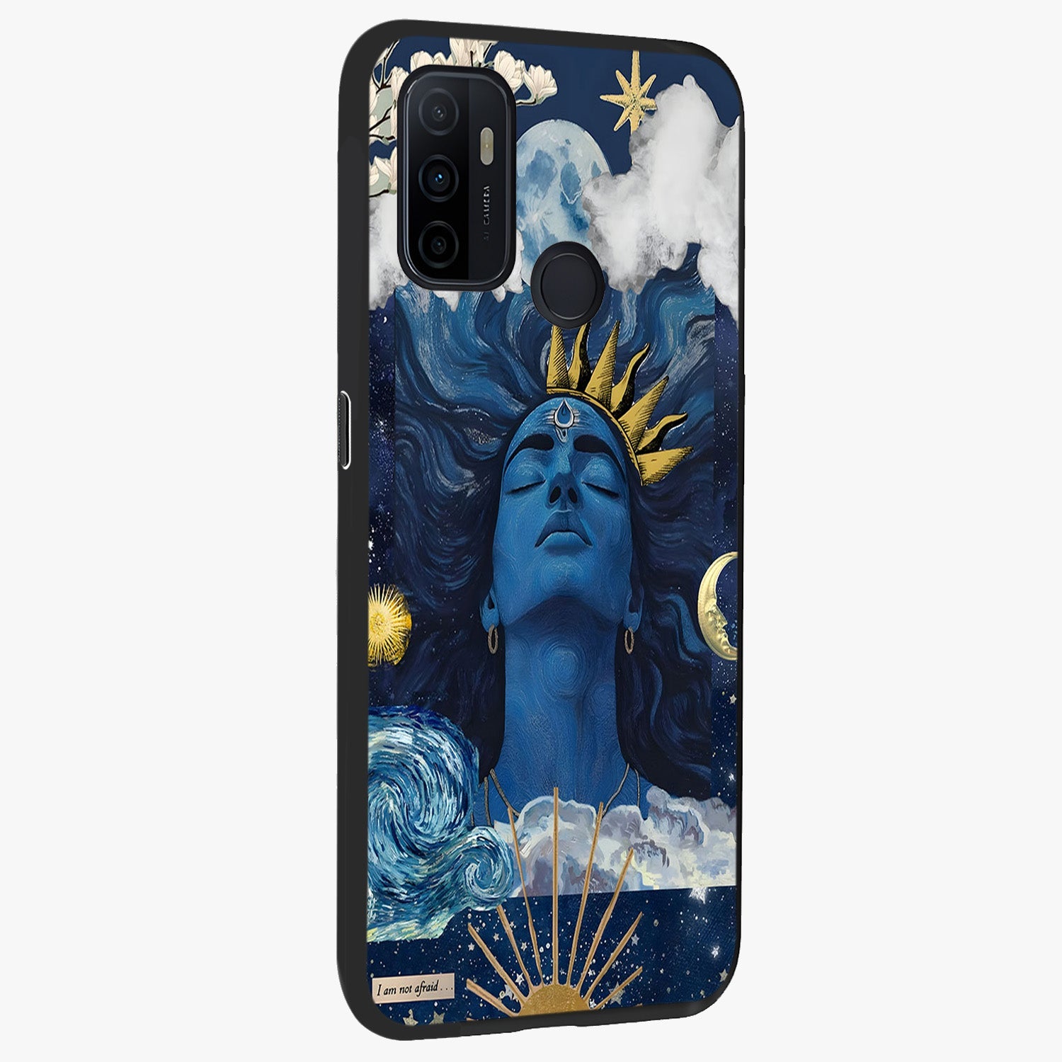 Aesthetic Lord Shiva Glass Case upright view showcasing powerful Lord Shiva artwork with devotional theme.