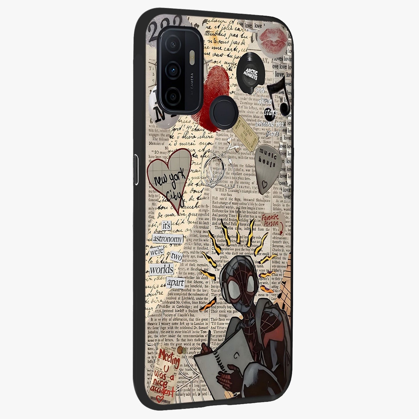 City Dream Sketch Glass Case upright view showcasing urban skyline artwork with stylish hand drawn design.