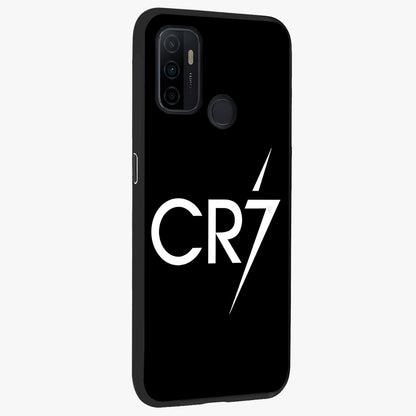 Cr7 Elite Strike Glass Case upright view showcasing energetic football inspired design with modern sports aesthetic.