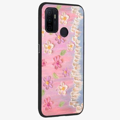 Dreamy Painted Garden Glass Case upright view showcasing vibrant floral garden artwork with artistic nature theme.
