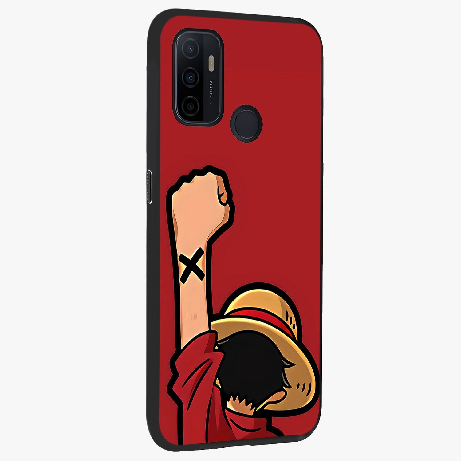 Luffy X Spirit Glass Case upright view showcasing striking anime artwork with adventurous character theme.