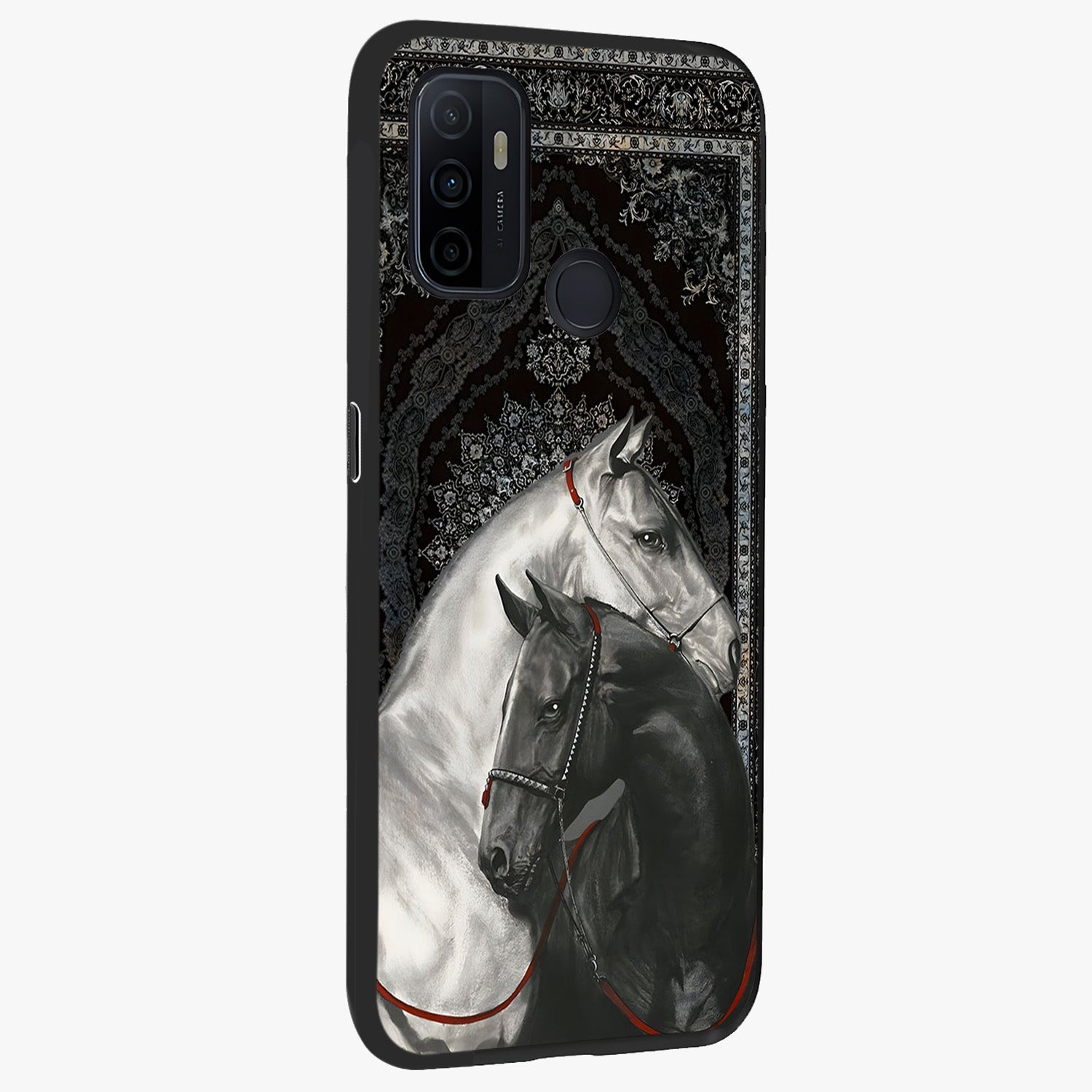 Majestic Ride Legacy Glass Case upright view showcasing dynamic ride inspired artwork with modern automotive theme.