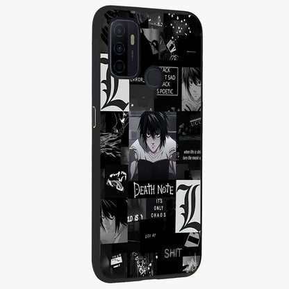 Midnight Chaos Mind Glass Case upright view showcasing expressive abstract artwork with bold dark theme.