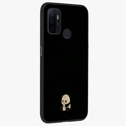 Midnight Panda Love Glass Case upright view showcasing charming panda artwork with playful romantic theme.