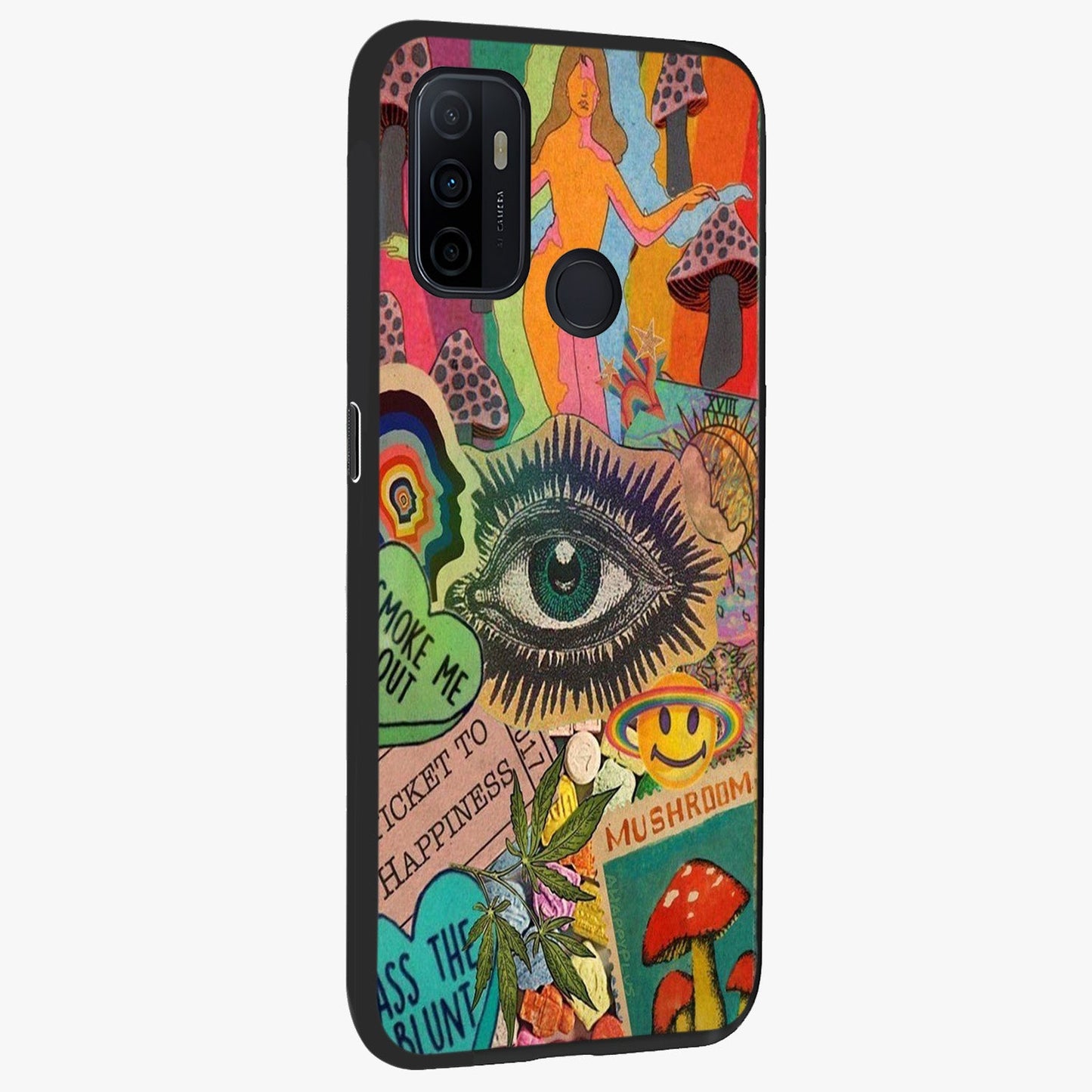 Mystic Eye Wonderland Glass Case upright view showcasing symbolic eye artwork with mysterious fantasy theme.