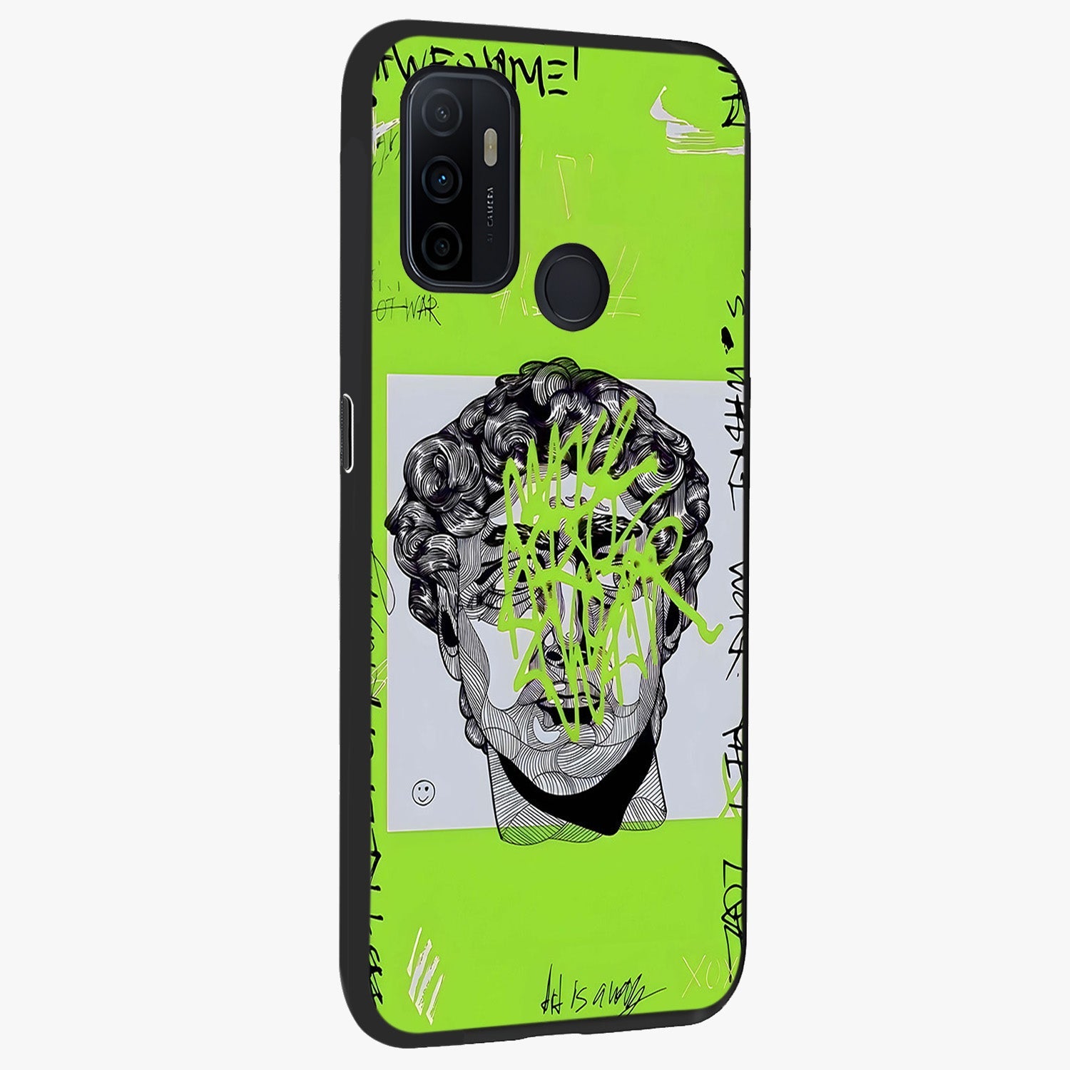 Neo Graffiti Rebellion Glass Case upright view showcasing colorful graffiti artwork with bold modern street style.