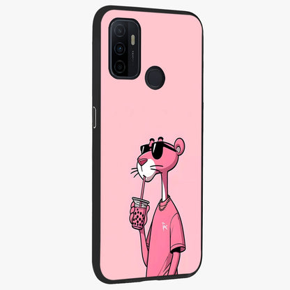 Pink Panther Glass Case upright view showcasing fun animated artwork with stylish retro cartoon theme.