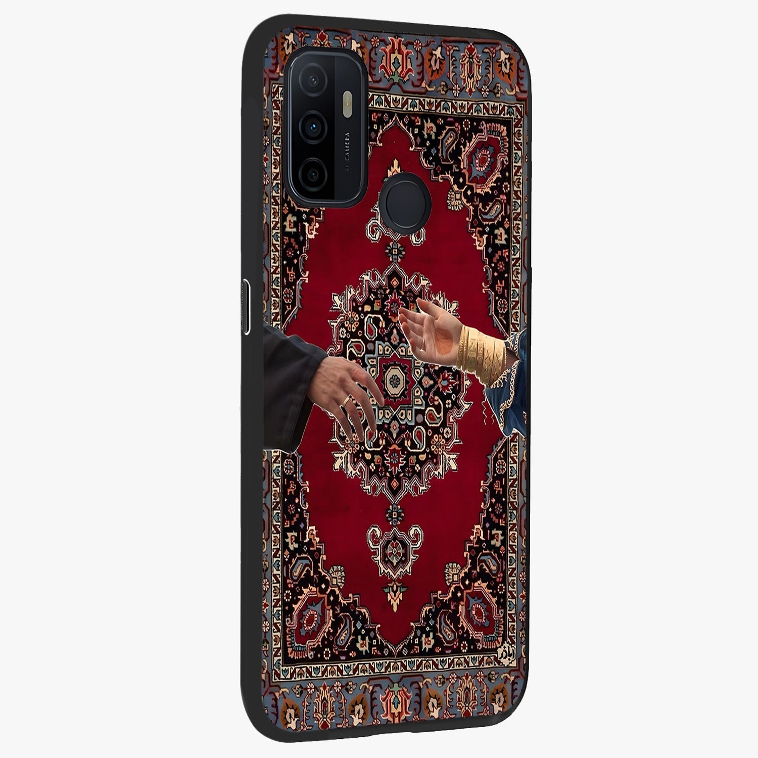 Royal Touch Reach Glass Case upright view showcasing stylish royal inspired artwork with graceful theme.