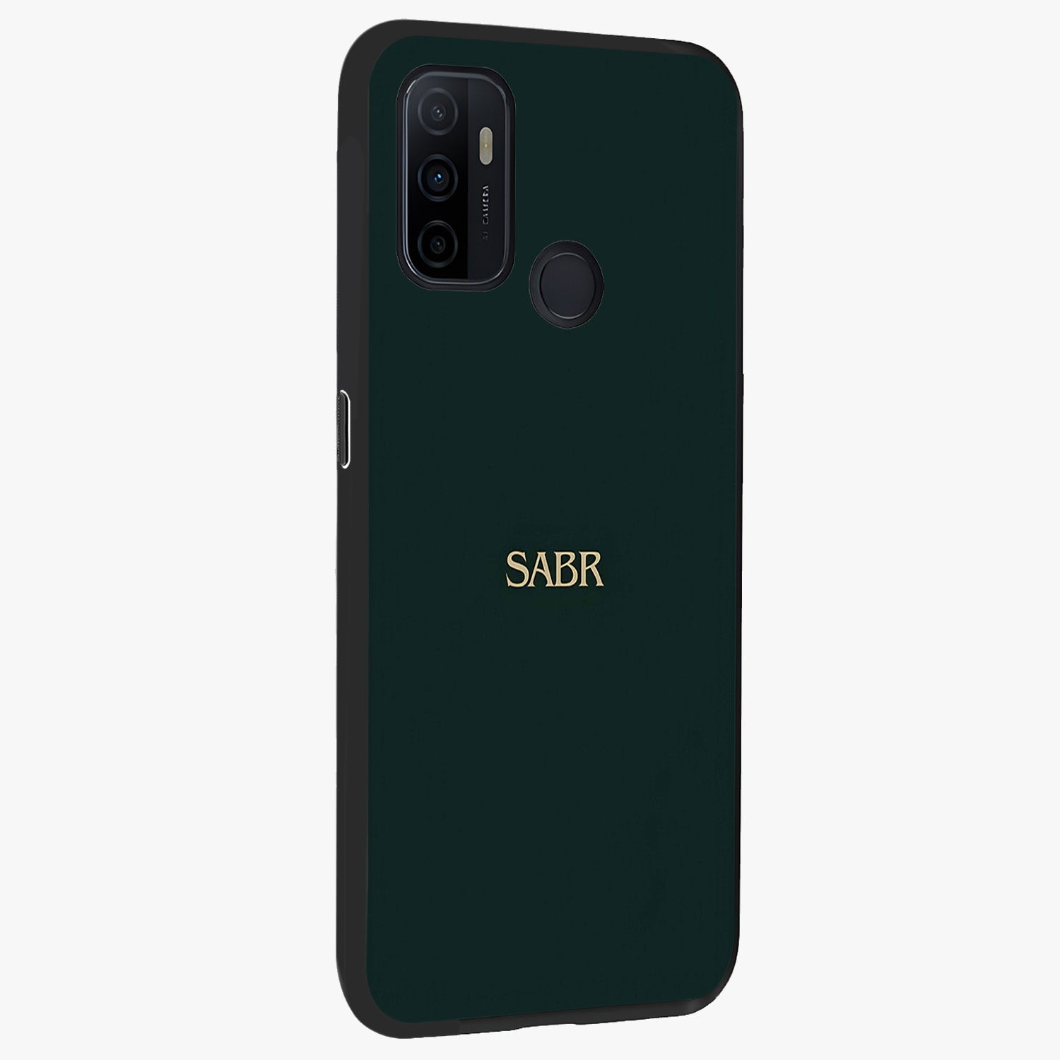 Sabr Minimal Patience Glass Case upright view showcasing calm minimalist artwork with motivational patience theme.