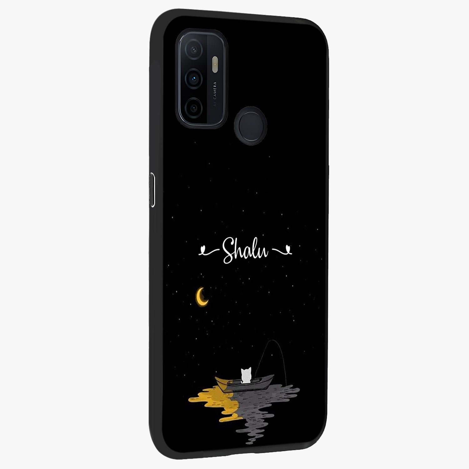 Silent Night Row Glass Case upright view showcasing tranquil night artwork with serene landscape theme.