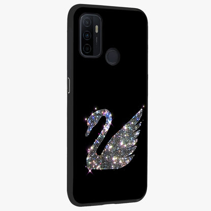Starlit Swan Grace Glass Case upright view showcasing beautiful swan artwork with peaceful night themed design.