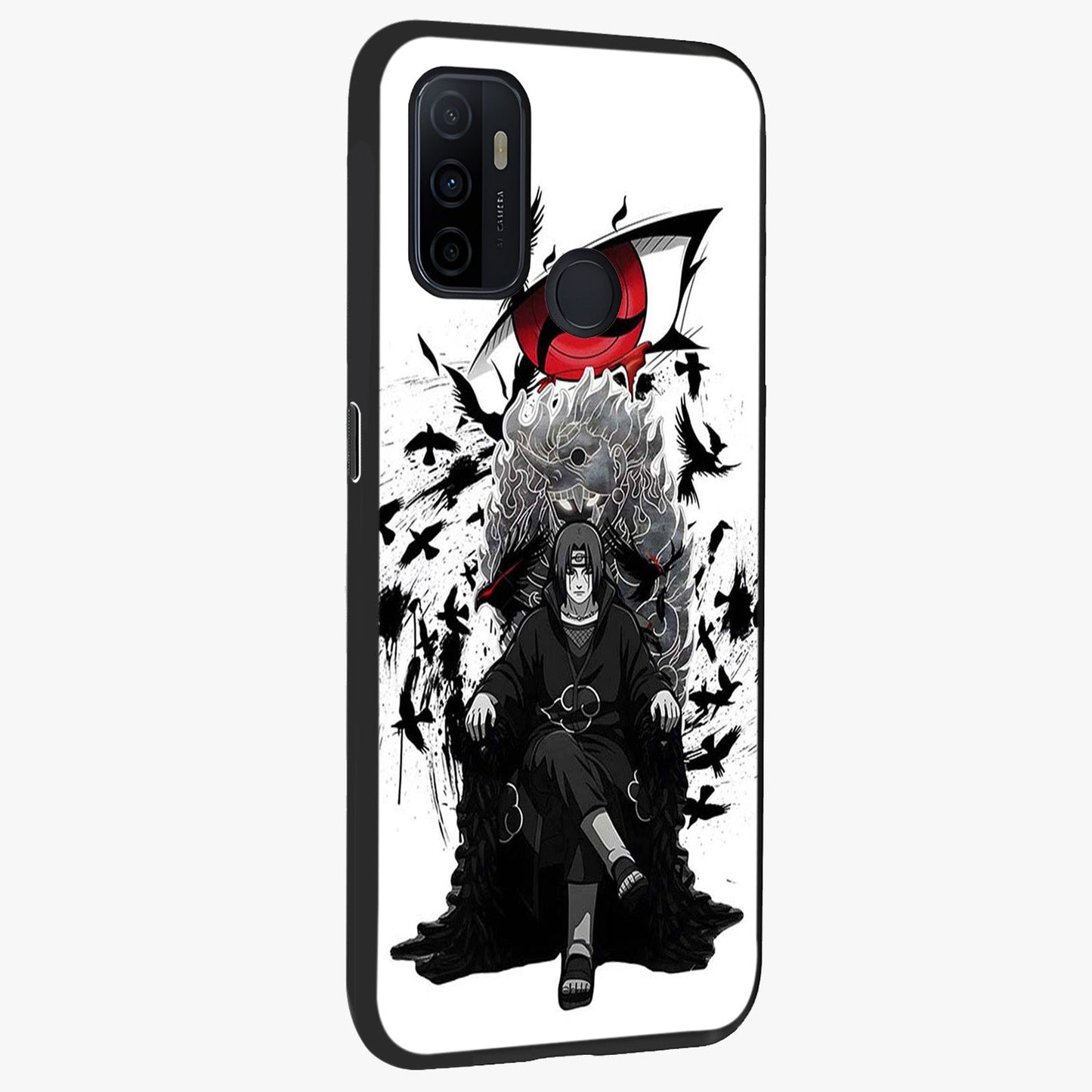 Uchiha Shadow Throne Glass Case upright view showcasing magical underwater galaxy artwork with vibrant cosmic theme.
