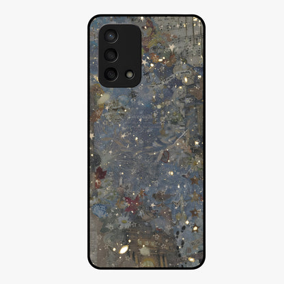 Aesthetic Astrolophia Glass Case showing flat back view with dreamy aesthetic design and glossy glass finish.