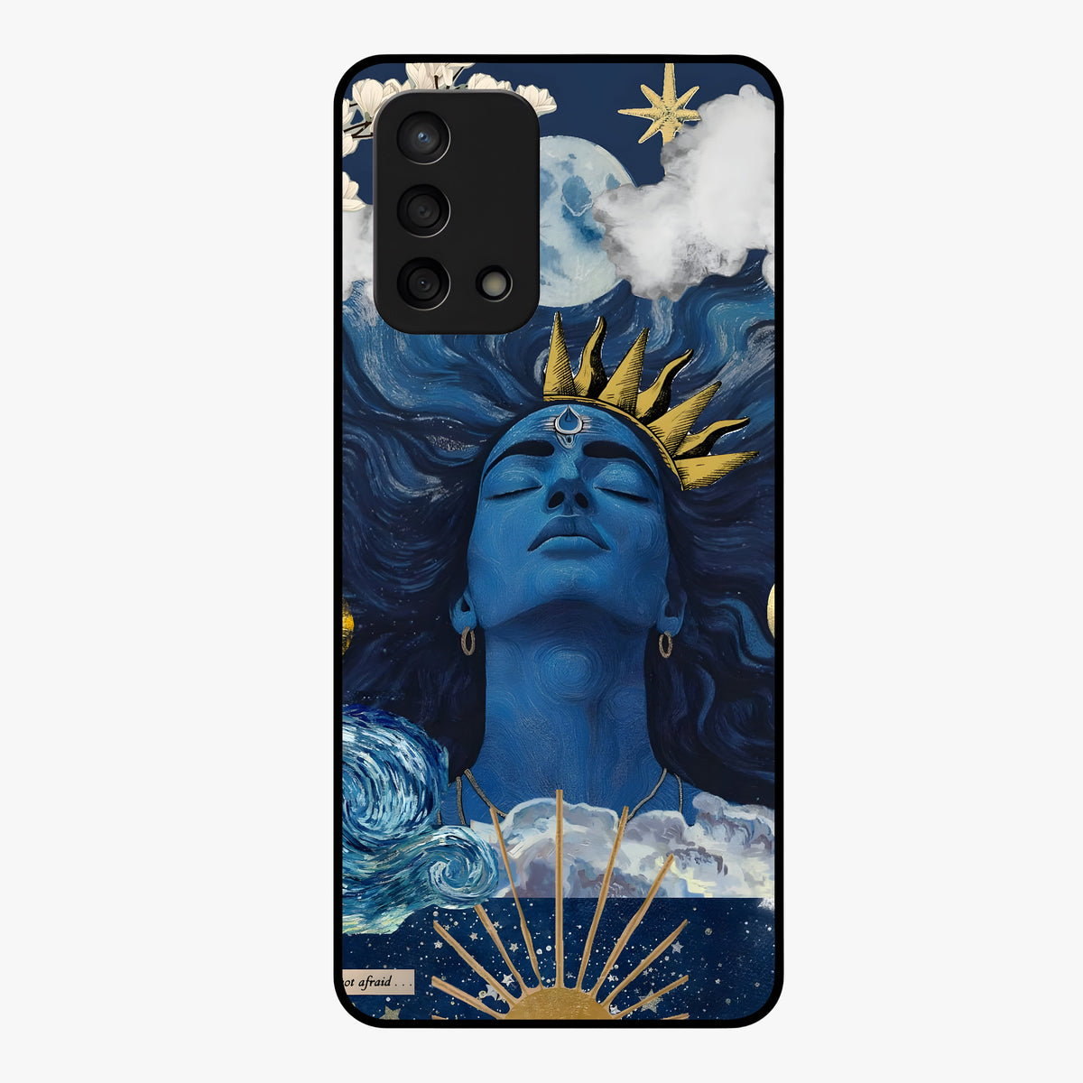 Aesthetic Lord Shiva Glass Case showing flat back view with divine Shiva artwork and glossy glass finish.