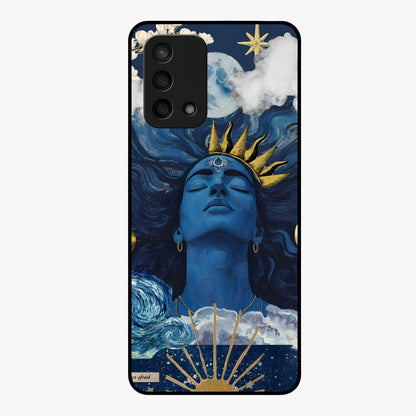 Aesthetic Lord Shiva Glass Case showing flat back view with divine Shiva artwork and glossy glass finish.