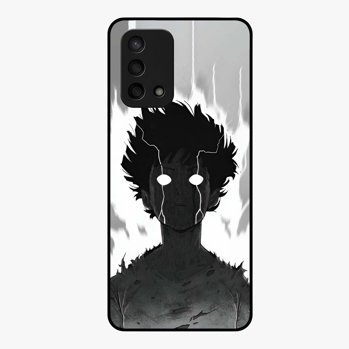 Awakened Inner Rage Glass Case showing flat back view with intense artistic artwork and glossy glass finish.