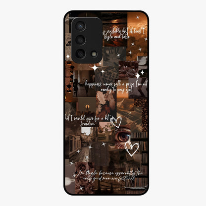 Bittersweet Aesthetic Chaos Glass Case showing flat back view with artistic chaotic aesthetic design and glossy glass finish.