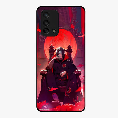 Blood Moon Sovereign Glass Case showing flat back view with mystical blood moon artwork and glossy glass finish.