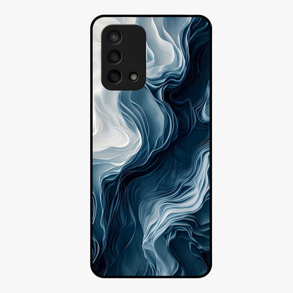 Ethereal Paper Marble Glass Case showing flat back view with soft marble paper texture artwork and glossy glass finish.