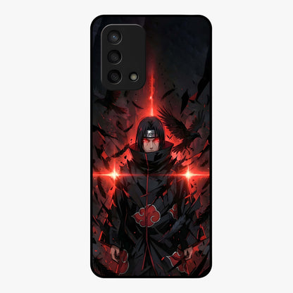 Focused Blade Discipline Glass Case showing flat back view with warrior sword themed artwork and glossy glass finish.