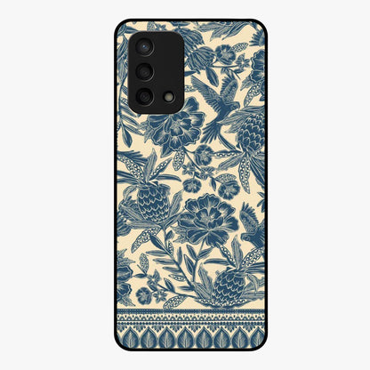 Heirloom Wild Bloom Glass Case showing flat back view with vintage inspired wild flower artwork and glossy glass finish.