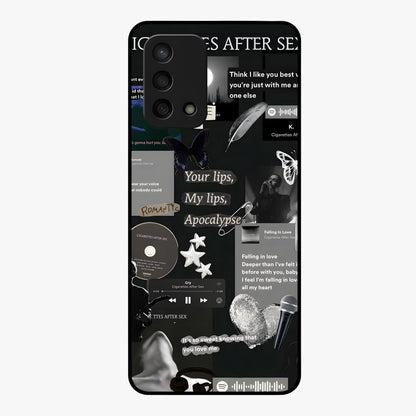 Midnight Love Echo Glass Case showing flat back view with romantic midnight themed artwork and glossy glass finish.