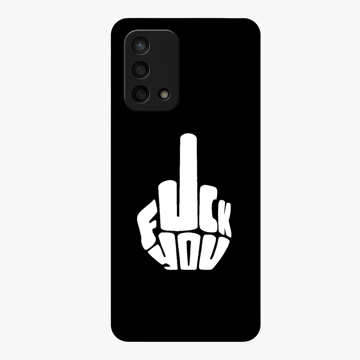 Rebel Mode On Glass Case showing flat back view with bold rebellious typography artwork and glossy glass finish.
