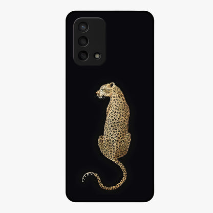 Regal Leopard Glass Case showing flat back view with bold leopard artwork and glossy glass finish.