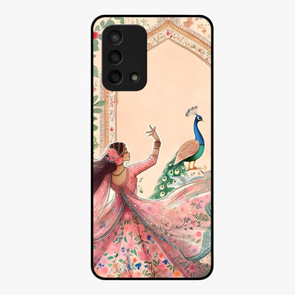 Royal Grace Muse Glass Case showing flat back view with elegant artistic artwork and glossy glass finish.
