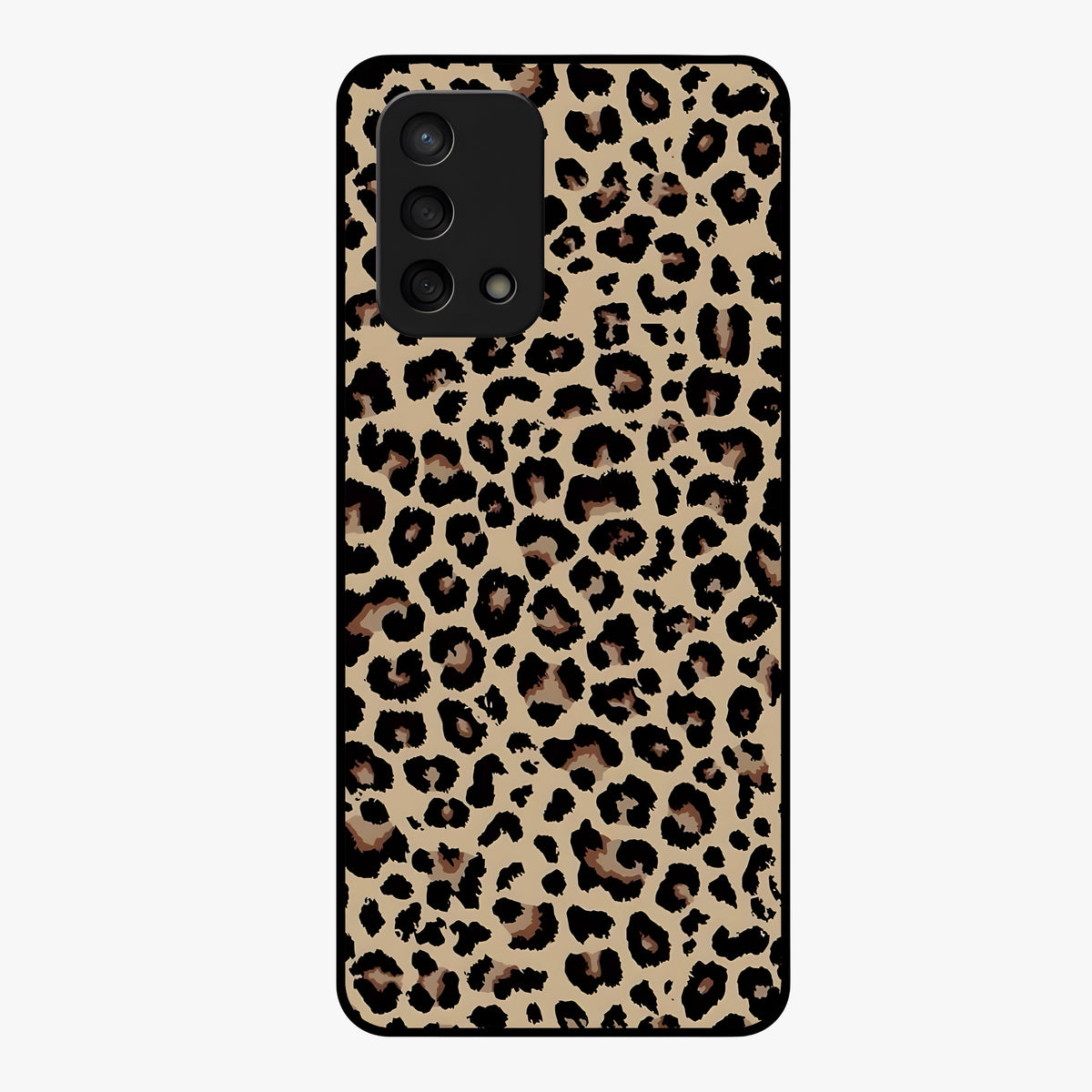Savage Chic Pattern Glass Case showing flat back view with stylish patterned artwork and glossy glass finish.