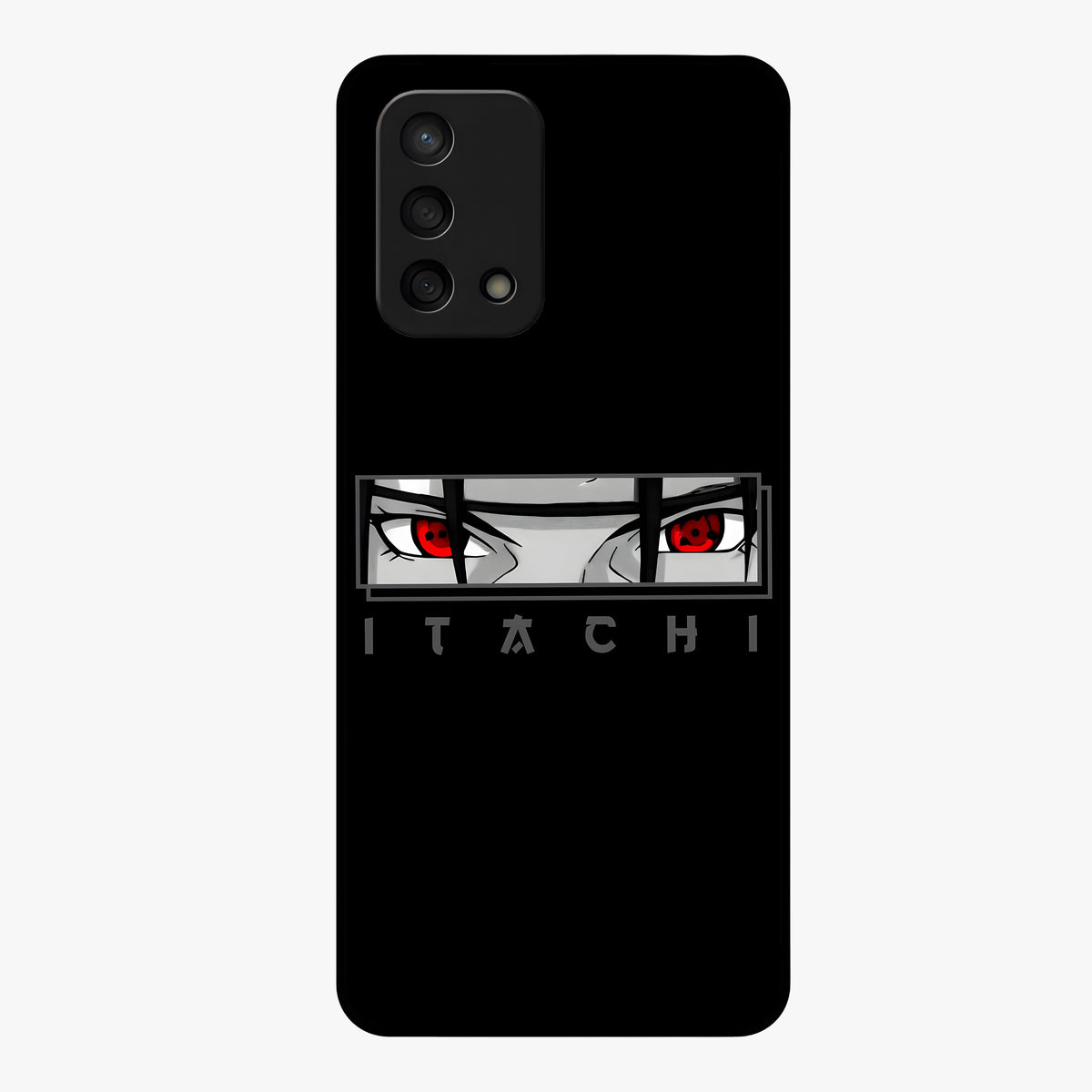 Scarlet Gaze Dominance Glass Case showing flat back view with striking red themed artwork and glossy glass finish.