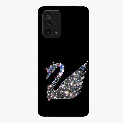 Starlit Swan Grace Glass Case showing flat back view with graceful swan artwork under starry sky and glossy glass finish.