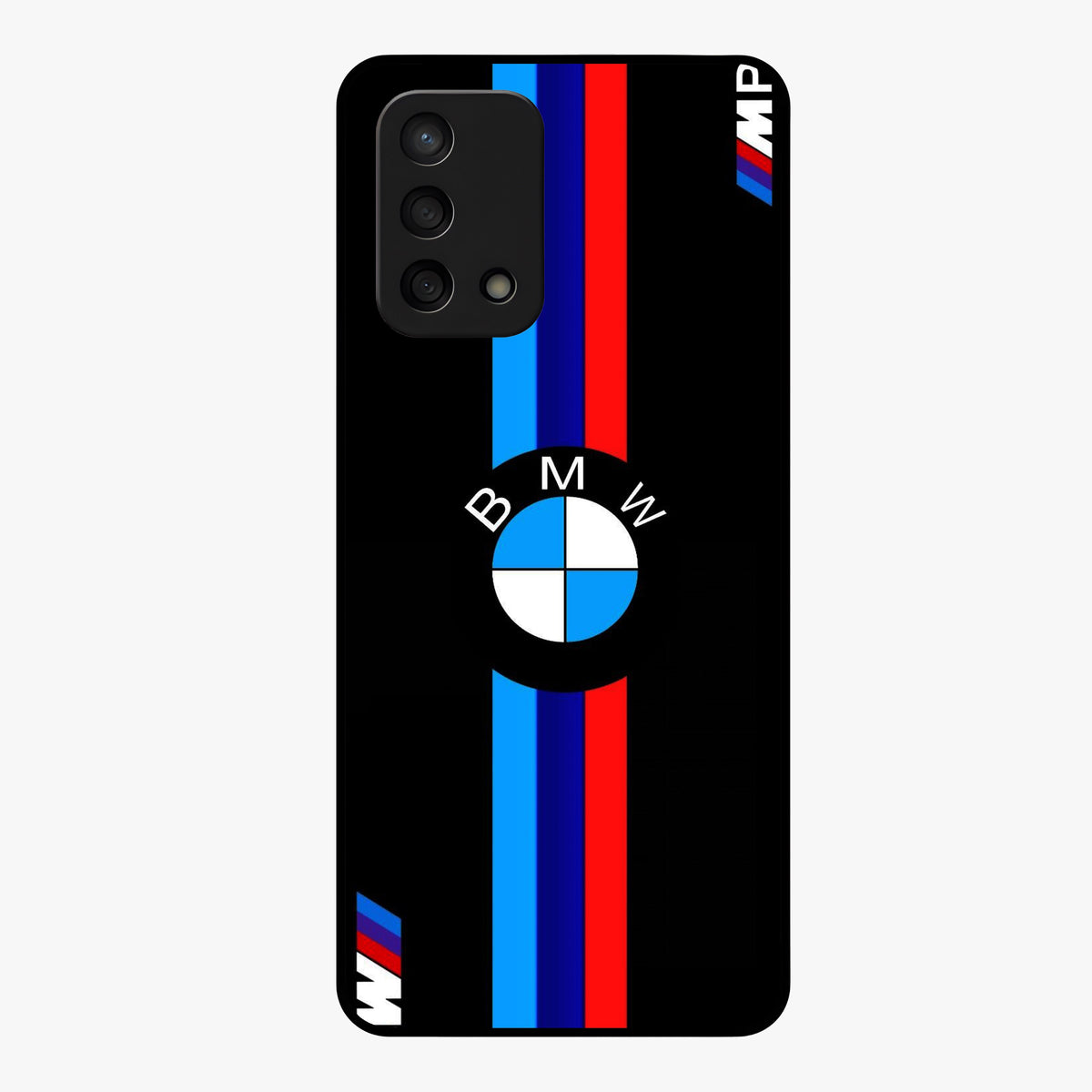 Turbo BMW Beast Glass Case showing flat back view with high performance sports car artwork and glossy glass finish.