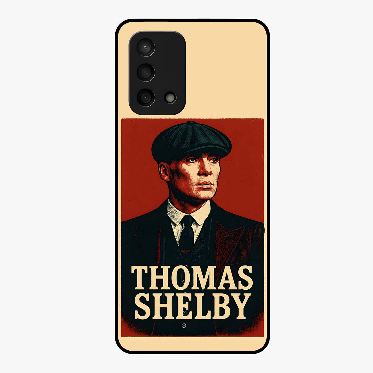 Vintage Mafia Authority Glass Case showing flat back view with bold vintage mafia inspired artwork and glossy glass finish.