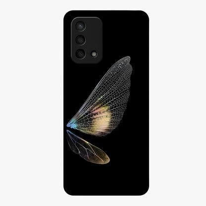 Whispers Of Wings Glass Case showing flat back view with graceful wing inspired artwork and glossy glass finish.