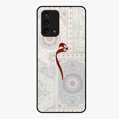 White Aesthetic Bow Glass Case showing flat back view with minimal bow artwork and glossy glass finish.