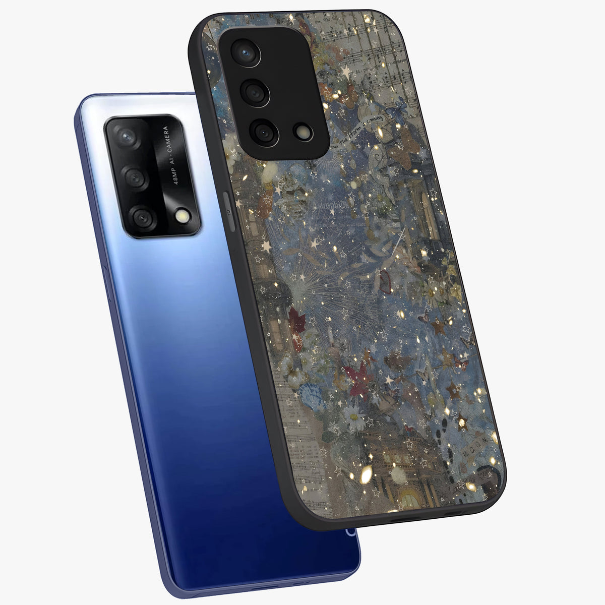 Aesthetic Astrolophia Glass Case displayed in angled mockup highlighting artistic aesthetic elements and smooth glass surface.