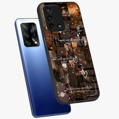 Bittersweet Aesthetic Chaos Glass Case displayed in angled mockup highlighting expressive abstract artwork and edgy aesthetic theme.