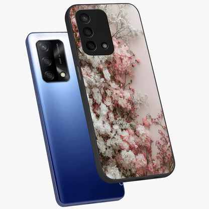 Blush Blossom Cloud Glass Case displayed in angled mockup highlighting soft cloud and blossom design with pastel aesthetic.