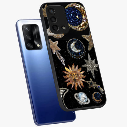 Celestial Gem Constellations Glass Case displayed in angled mockup highlighting gemstone inspired constellation design.