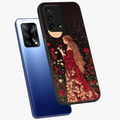 Crimson Dreams Glass Case displayed in angled mockup highlighting soft crimson aesthetic design with artistic theme.