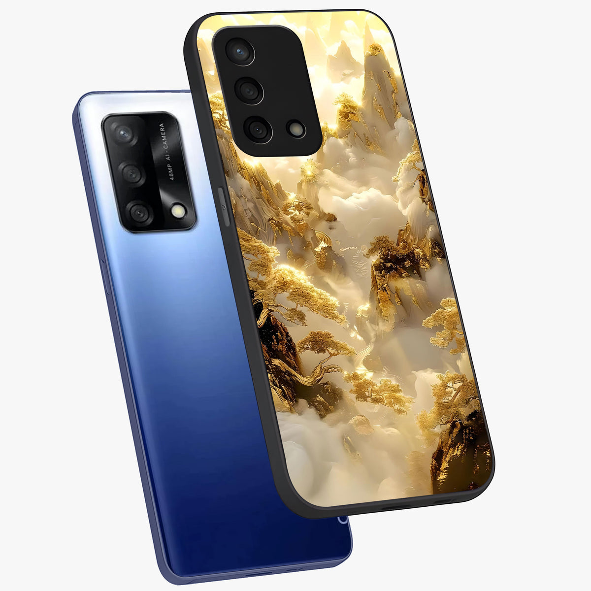 Gates Of Illumination Glass Case displayed in angled mockup highlighting radiant portal inspired design with fantasy aesthetic.