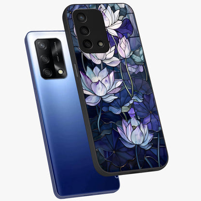 Gloss Petal Rush Glass Case displayed in angled mockup highlighting vibrant petal design with elegant floral aesthetic.