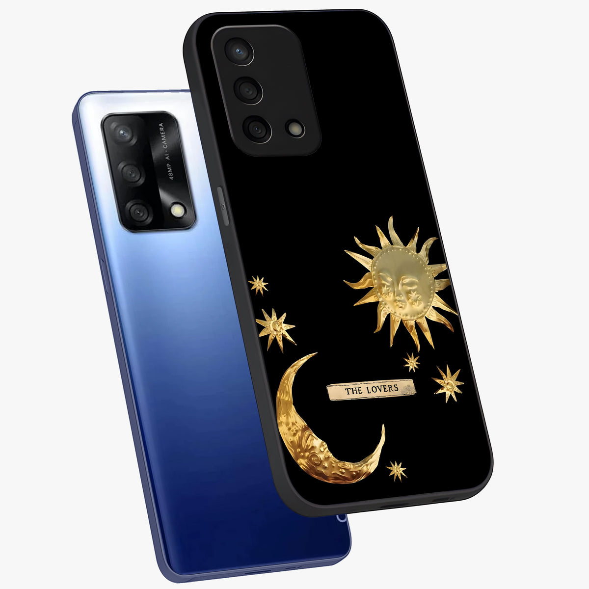 Gold Sun Blush Glass Case displayed in angled mockup highlighting radiant sun design with warm golden aesthetic.